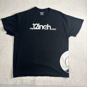 Gildan My 12 Inch Vinyl Online Record Hip Hop Black Short Sleeve Shirt Men's XL